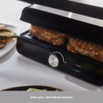 Homend Grilliant 1346H Döküm Plakalı Tost ve Izgara Makinesi Inox 2000 W - Görsel 4