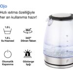 Fakir Ojo Cam Su Isıtıcı Kettle - Siyah - Görsel 2