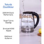 Fakir Ojo Cam Su Isıtıcı Kettle - Siyah - Görsel 3