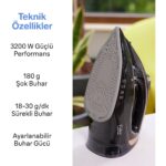 Fakir Onyx Buharlı Ütü - Siyah - Görsel 3