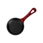 Lava Döküm Yuvarlak Kızartma Tavası Yekpare Saplı. ÇAP(Ø)12CM.-BORDO - Görsel 3