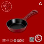 Lava Döküm Yuvarlak Kızartma Tavası Yekpare Saplı. ÇAP(Ø)12CM.-BORDO - Görsel 4