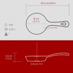 Lava Döküm Yuvarlak Kızartma Tavası Yekpare Saplı. ÇAP(Ø)12CM.-BORDO - Görsel 5