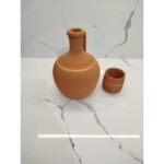 Cappadocia Family Store Dolap Boy El Yapımı Kahverengi Toprak Su Testisi (2 Litre) Buzdolabı Boyutuna Uygun (22 Cm) Bardak Hediyeli - Görsel 5