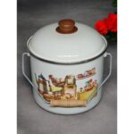 Emaye Market Emaye Bakraç Yoğurt Tenceresi Bakliyat Saklama Tenceresi Patates Soğan Kovası 16 cm 3,20 Litre