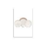 Jumbo Navy 24 Parça 6 Kişilik Bej Renk Desenli Yemek Takımı Bone Malzemeden Üretildi - Görsel 5