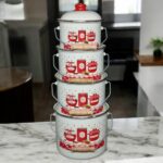 Emaye Market Emaye Bakraç Yoğurt Tenceresi Bakliyat Saklama Tenceresi Patates Soğan Kovası 20 cm 5,50 Litre - Görsel 5