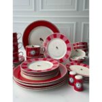 Rossev Kahvaltı Takımı Bird Red 48 Parça 6 Kişilik