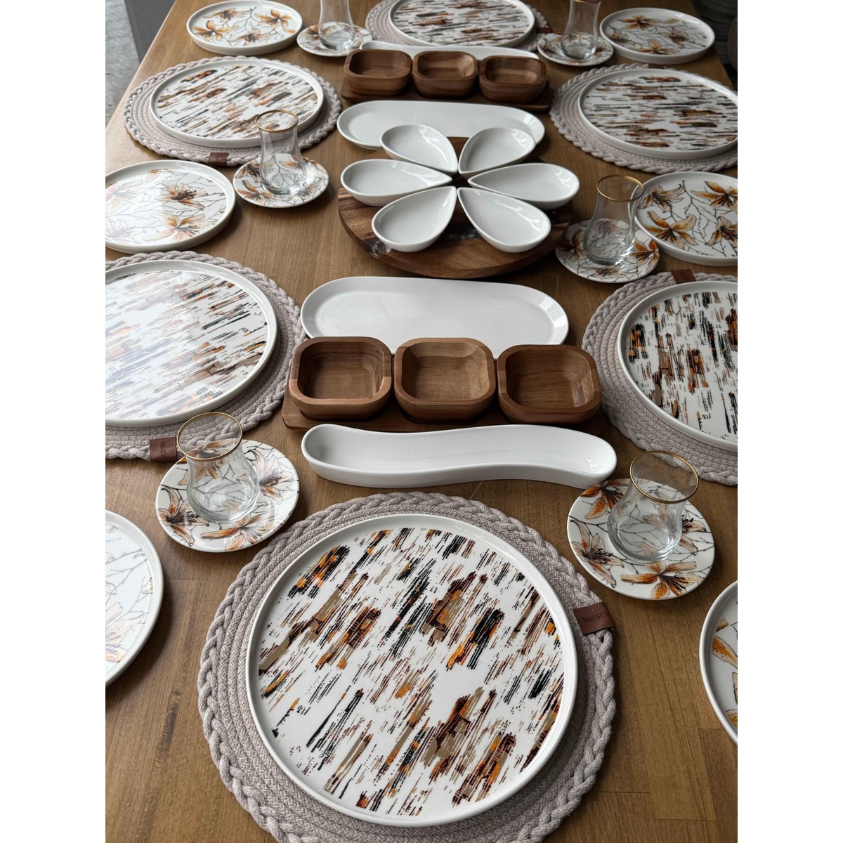 110001235256187.jpg Rossev Kahvaltı Takımı Bianca Akasya 49 Parça 6 Kişilik - Görsel 1