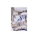 Fecra Blue Bird Kahvaltı Takımı 35 Parça 6 Kişilik Mavi Beyaz Stoneware Gold Detaylı - Görsel 4