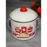 Emaye Market Emaye Bakraç Yoğurt Tenceresi Bakliyat Saklama Tenceresi Patates Soğan Kovası 24 cm 10,20 Litre