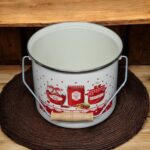 Emaye Market Emaye Bakraç Yoğurt Tenceresi Bakliyat Saklama Tenceresi Patates Soğan Kovası 24 cm 10,20 Litre - Görsel 5