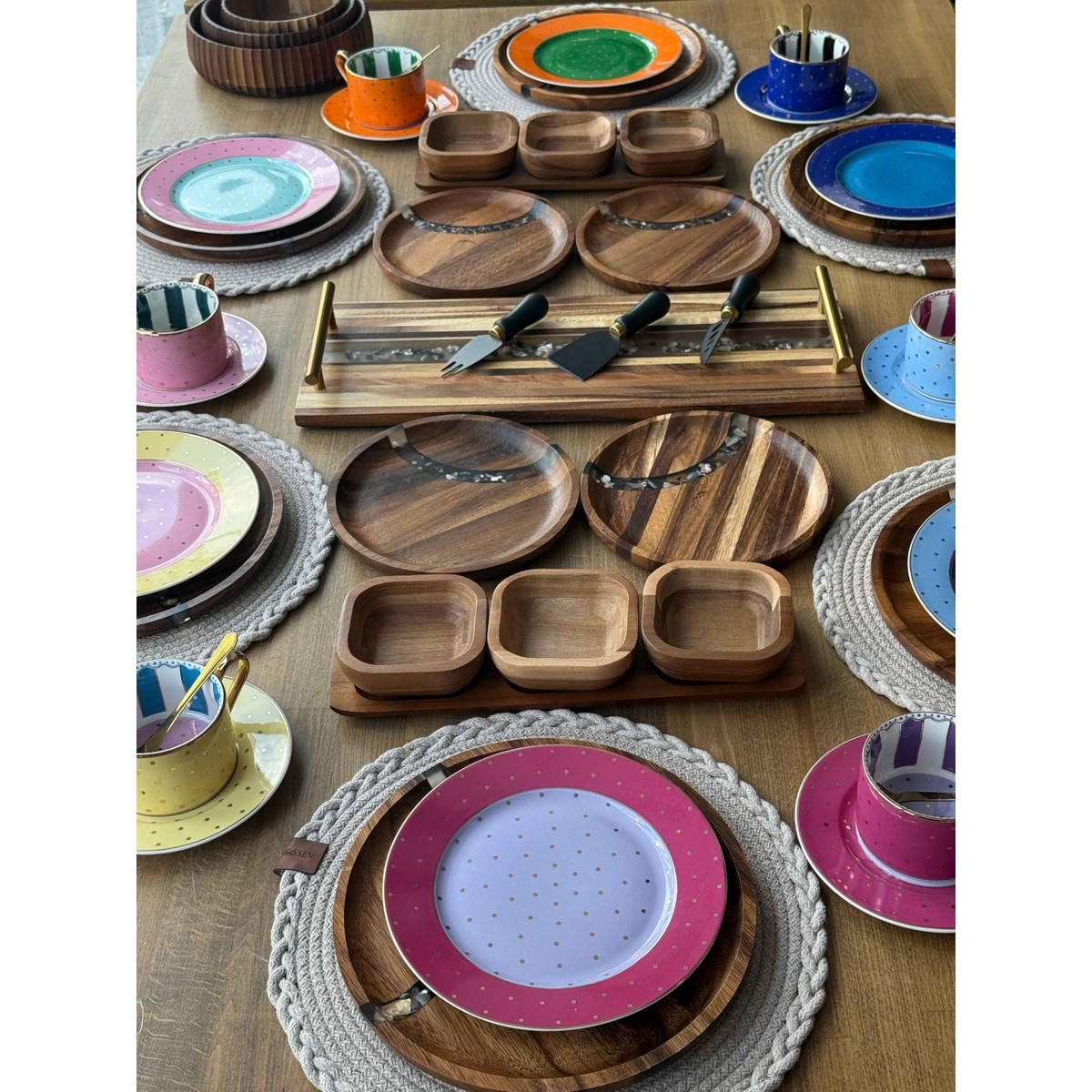 110001235283311.jpg Rossev Kahvaltı Takımı Puantiye 52 Parça 6 Kişilik - Görsel 1