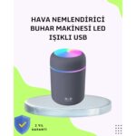 AyrStore Taşınabilir Hava Nemlendirici – Renkli Işık ve USB Bağlantı