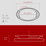 Lava Döküm Oval Sahan Döküm Demir Yekpare Çift Kulplu Kayın Servis Ahşabı Ölçü 21X14CM. (Sos Kapları Dahil Değildir.)-Bordo - Görsel 5