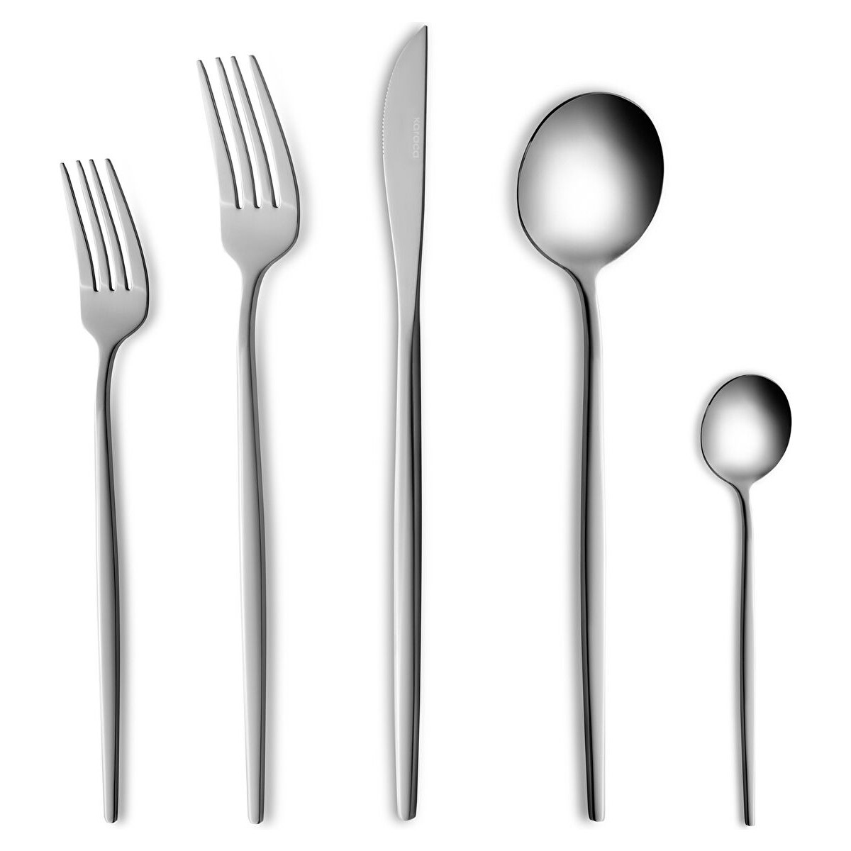 110001236152547.jpg Karaca Orion Platin 30 Parça 6 Kişilik Çatal Kaşık Bıçak Seti - Görsel 1