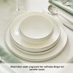 Karaca Stream Bone Sunset 53 Parça 12 Kişilik Yemek Takımı Platin - Görsel 4