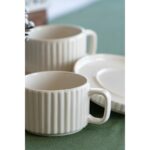 Farika Porselen Satürn 4 Parça 2 Kişilik Porselen Çay Fincan Seti - Görsel 2