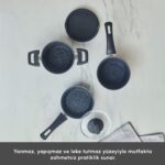 Karaca Bio Granit Blue Stone Mini 5 Parça Tencere Seti - Görsel 5