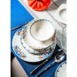 Color Craft Tulü Porselen 6 Kişilik 24 Parça Taç Desen Yemek Takımı