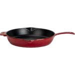 Lava Döküm Yuvarlak Kızartma Tavası Döküm Demir Yekpare Saplı. ÇAP(Ø)34CM-BORDO