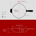 Lava Döküm Yuvarlak Kızartma Tavası Döküm Demir Yekpare Saplı. ÇAP(Ø)34CM-BORDO - Görsel 5