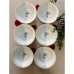 Venüs Home Decoration Mavi Gelincik 6 Adet Çorba Kasesi