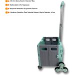 Portakap 8 Tekerlekli, Yeşil, 32L Standart Boy, Sabit Tutacaklı Alışveriş Arabası - Görsel 2