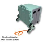 Portakap 8 Tekerlekli, Yeşil, 32L Standart Boy, Sabit Tutacaklı Alışveriş Arabası - Görsel 5