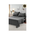 Vessino Home Çizgili Pamuk Saten Çift Kişilik Nevresim Takımı %100 Pamuk Saten (160x200 lastikli çarşaf+200x220 nevresim+2 adet yastık kılıfı)