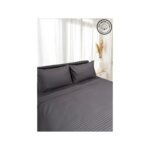 Vessino Home Çizgili Pamuk Saten Çift Kişilik Nevresim Takımı %100 Pamuk Saten (160x200 lastikli çarşaf+200x220 nevresim+2 adet yastık kılıfı) - Görsel 2