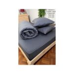 Vessino Home Çizgili Pamuk Saten Çift Kişilik Nevresim Takımı %100 Pamuk Saten (160x200 lastikli çarşaf+200x220 nevresim+2 adet yastık kılıfı) - Görsel 3