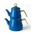 Noah Exclusive Emaye 3 Parça Paslanmaz Çelik Emaye Çaydanlık - Lacivert - Görsel 3