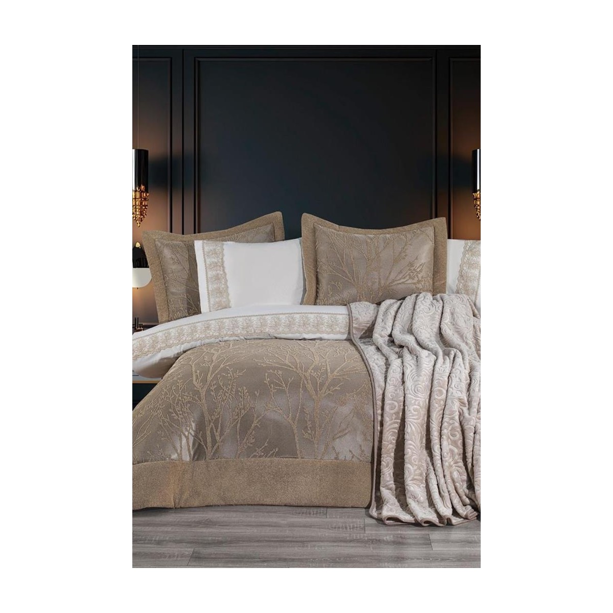 110001237659888.jpg Çeyiz Diyarı Natural 10 Parça Battaniyeli Çeyiz Seti Bej - Görsel 1