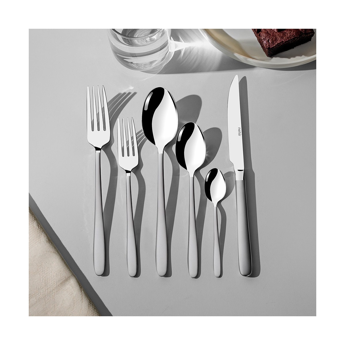 110001237719726.jpg Nehir Sultan Saten 6 Kişilik 36 Parça Çatal Kaşık Bıçak Takımı - Görsel 1