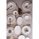 Kütahya Porselen Bone Luz Form Yemek Takımı Altın 27 Parça 6 Kişilik