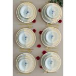 Venüs Home Decoration Mavi Gelincik 6 Kişilik 24 Parça Yemek Takımı