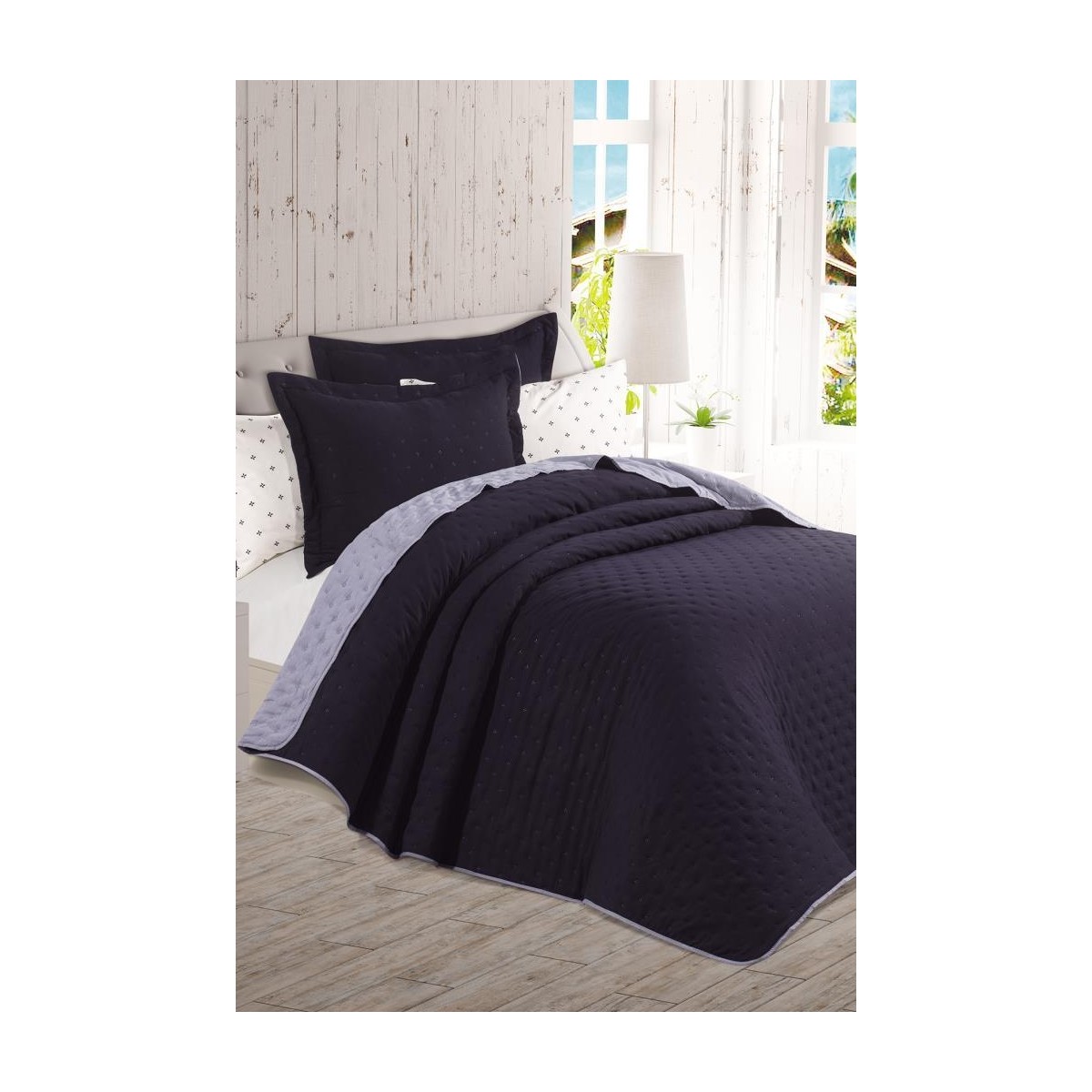 110001237768229.jpg Çeyiz Diyarı Washed Soft Çift Taraflı 6 Parça Çeyiz Seti Antrasit - Görsel 1