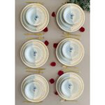 Venüs Home Decoration Mavi Gelincik 6 Kişilik 18 Parça Yemek Takımı