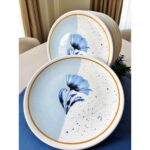 Venüs Home Decoration Mavi Gelincik 6 Adet 25 cm Büyük Servis Tabağı