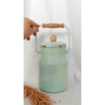 Mint Emaye Otantik Bakraç 2 Litre Süt Yoğurt Bakliyat Un Kabı