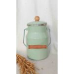 Mint Emaye Otantik Bakraç 2 Litre Süt Yoğurt Bakliyat Un Kabı - Görsel 2