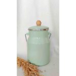 Mint Emaye Otantik Bakraç 2 Litre Süt Yoğurt Bakliyat Un Kabı - Görsel 3