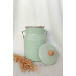 Mint Emaye Otantik Bakraç 2 Litre Süt Yoğurt Bakliyat Un Kabı - Görsel 5