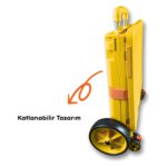 Portakap 4 Büyük Tekerlekli, Merdiven Çıkabilir, 40 kg Taşıma Kapasiteli, 55 Litre Sarı Katlanır Alışveriş Arabası - Görsel 4