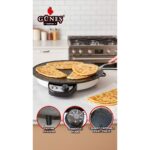 Güneş Katmer Homelux Katmer Sacı 50 cm | Yapışmaz Emaye Kaplama I 2000 VoltI Gözleme Tavası - Emaye Gövde, Ayarlanabilir Sıcaklık, Enerji Tasarrufu