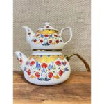 Topkapı Desenli Emaye Çaydanlık - Avşar