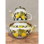 Limon Desen Emaye Çaydanlık- Avşar