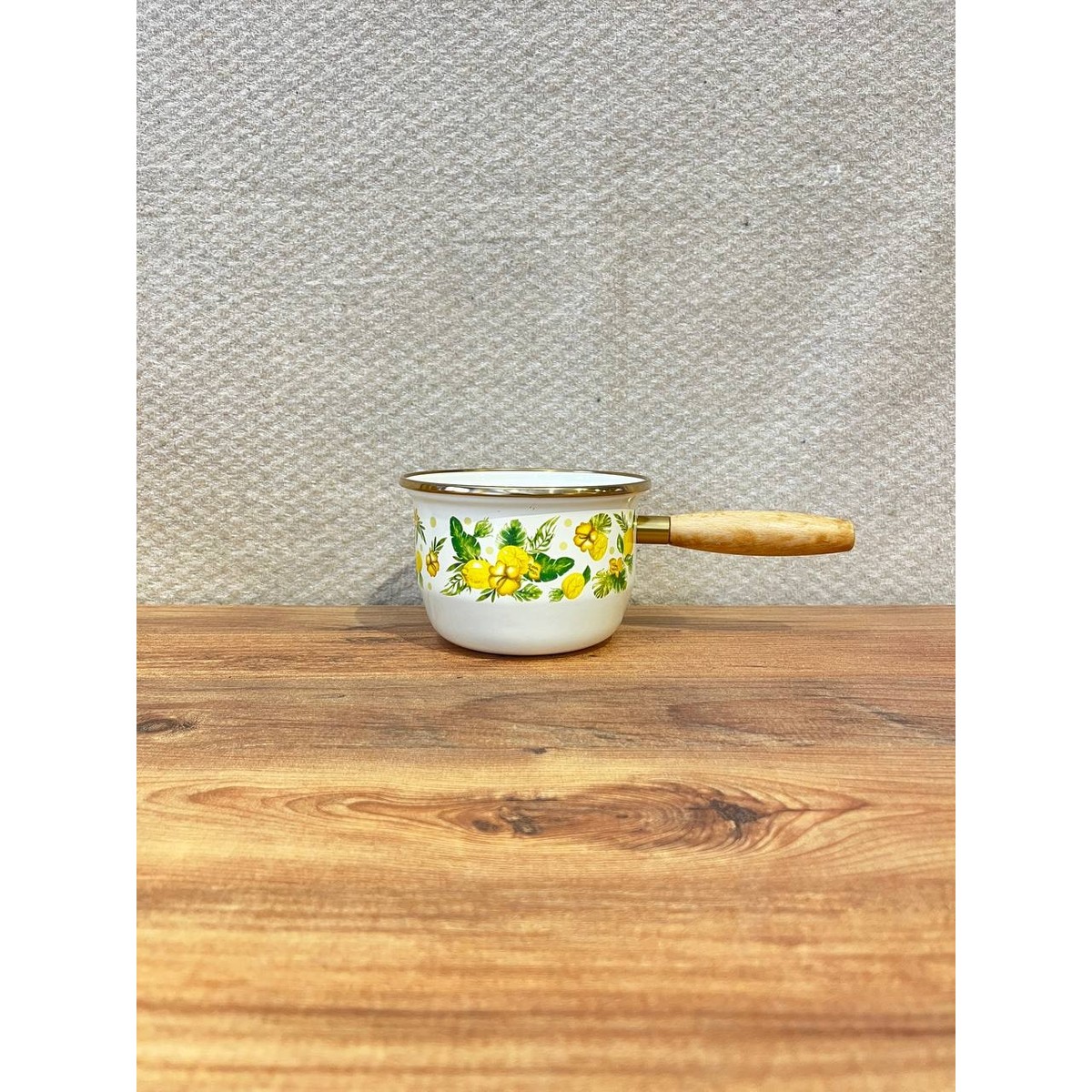 110001239048818.jpg Avşar Limon Desenli Emaye Sütlük/ısıtma Tenceresi - Görsel 1