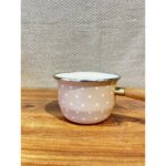 Avşar Pembe Puantiye Desen Emaye Sütlük -Isıtma Tenceresi - Görsel 2